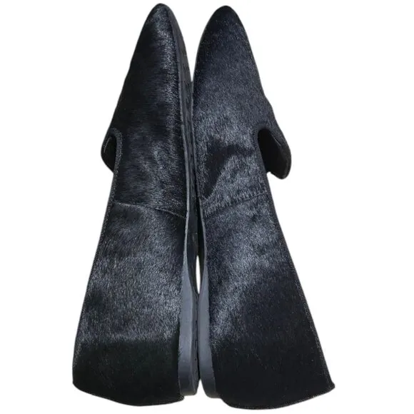 Birdies The Blackbird Calf Hair Slip on Flats Loafers Black Size 9