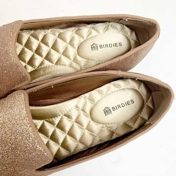 Birdies The Starling Loafers in Gold Dust Glitter Holiday 2019 Women’s Size 6.5