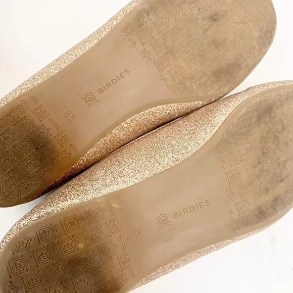 Birdies The Starling Loafers in Gold Dust Glitter Holiday 2019 Women’s Size 6.5