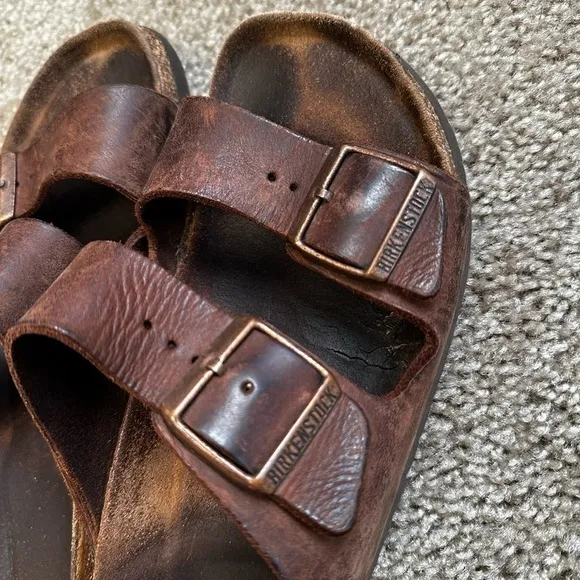 birkenstock ARIZONA SOFT (OILED LEATHER) Double Strap Sandals