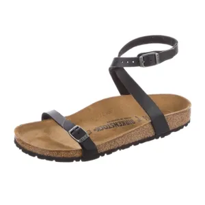 Birkenstock Daloa Leather Black Wrap Ankle Sandals
