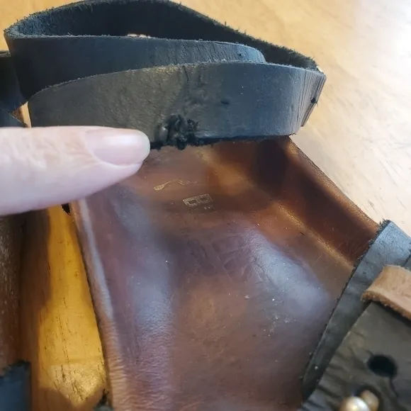 Birkenstock Dehli Black Oiled Leather Sandals sz 36
