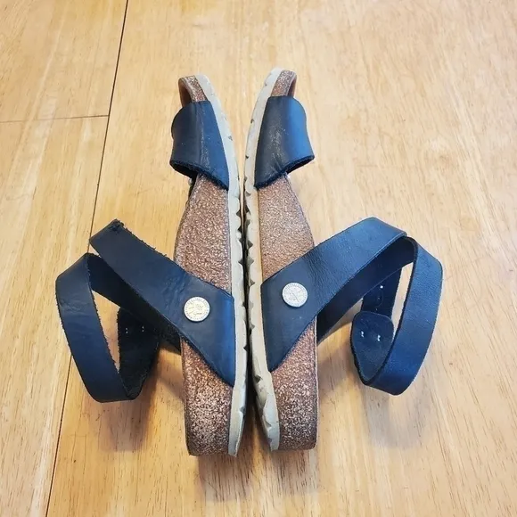 Birkenstock Dehli Black Oiled Leather Sandals sz 36