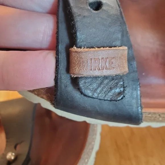 Birkenstock Dehli Black Oiled Leather Sandals sz 36