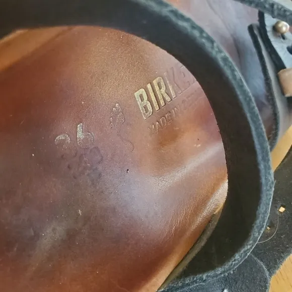 Birkenstock Dehli Black Oiled Leather Sandals sz 36