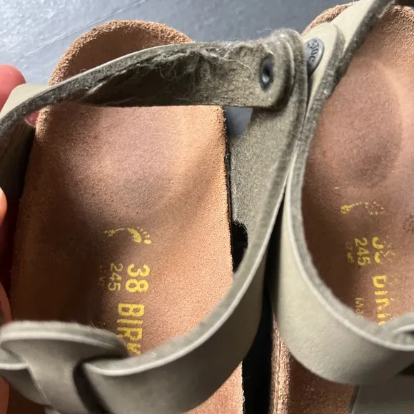 Birkenstock Kairo Khaki Green Nubuck Birko Flor Ankle Strap Sandals Slingback