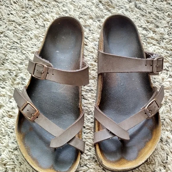 Birkenstock Mayari strap brown leather sandals sz 7