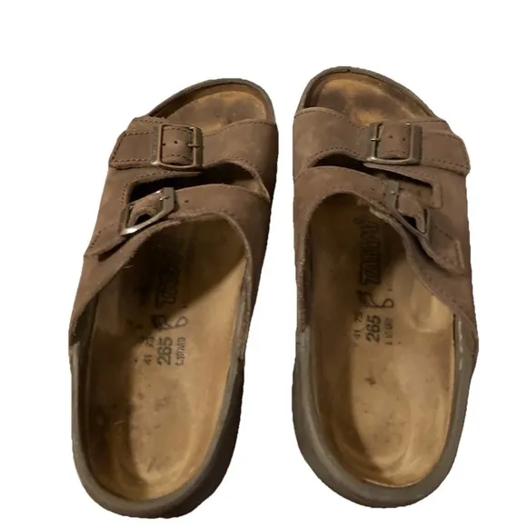 Birkenstock Tatami Sandal Slide Men's EU 41 US 8  Brown Leather Double Strap