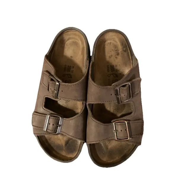 Birkenstock Tatami Sandal Slide Men's EU 41 US 8  Brown Leather Double Strap