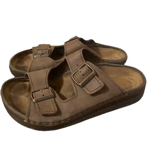 Birkenstock Tatami Sandal Slide Men's EU 41 US 8  Brown Leather Double Strap