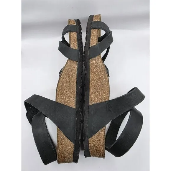 Birkenstock Yara Ankle Strap Sandal Womens Size EU 38 US 7-8 Black Leather EUC