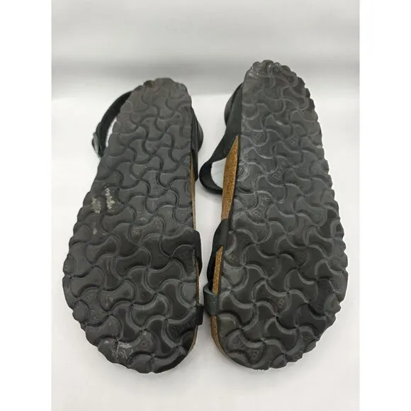 Birkenstock Yara Ankle Strap Sandal Womens Size EU 38 US 7-8 Black Leather EUC