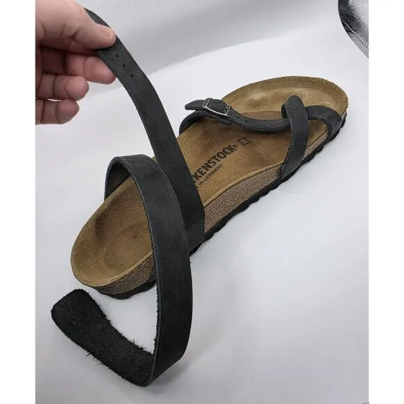 Birkenstock Yara Ankle Strap Sandal Womens Size EU 38 US 7-8 Black Leather EUC