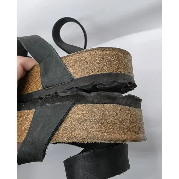 Birkenstock Yara Ankle Strap Sandal Womens Size EU 38 US 7-8 Black Leather EUC