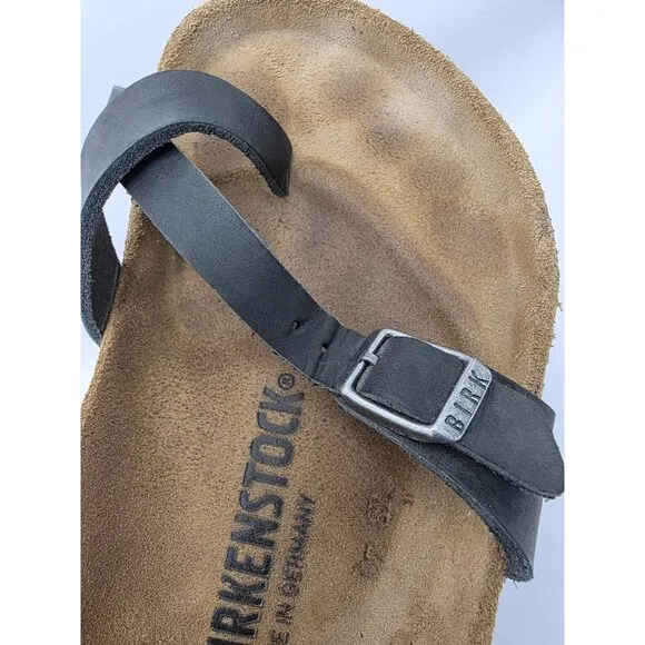 Birkenstock Yara Ankle Strap Sandal Womens Size EU 38 US 7-8 Black Leather EUC