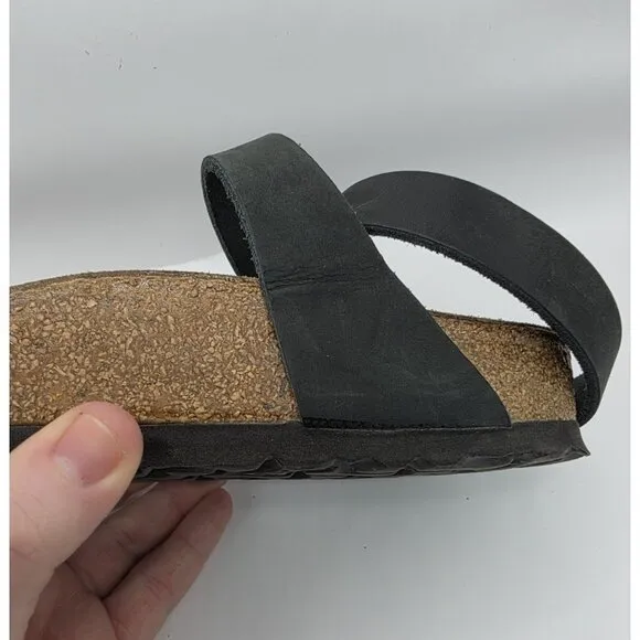 Birkenstock Yara Ankle Strap Sandal Womens Size EU 38 US 7-8 Black Leather EUC