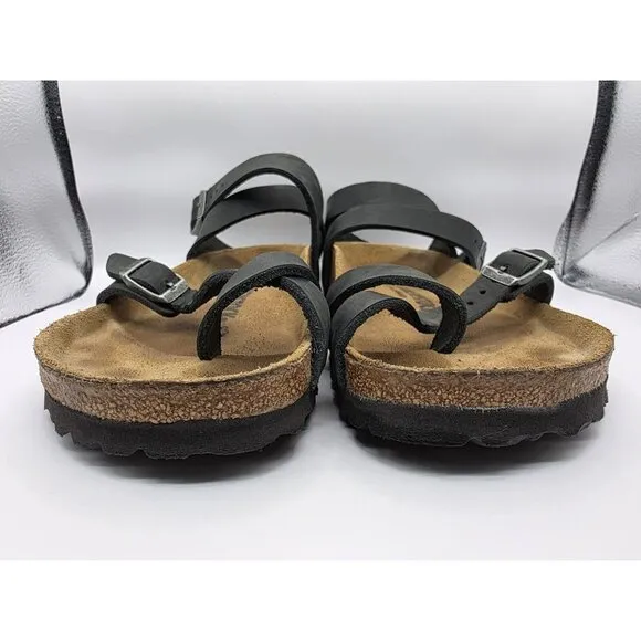 Birkenstock Yara Ankle Strap Sandal Womens Size EU 38 US 7-8 Black Leather EUC