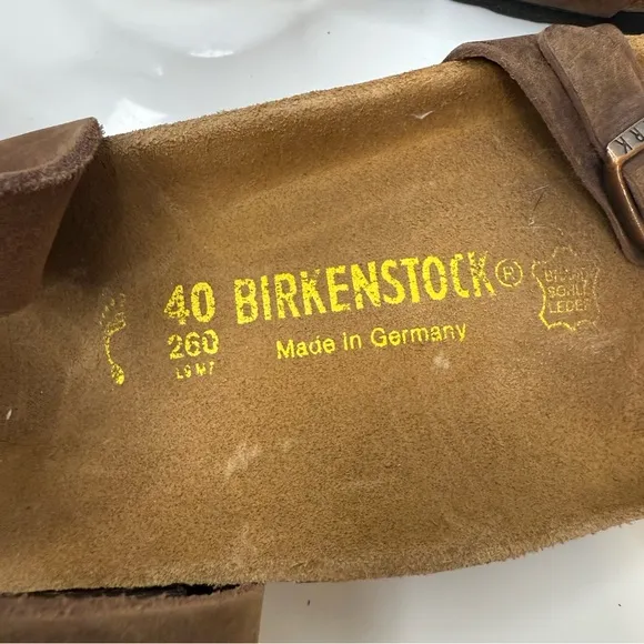 Birkenstock Yara Habana Oiled Brown Leather Ankle Wrap Sandals, Size 40 (9)