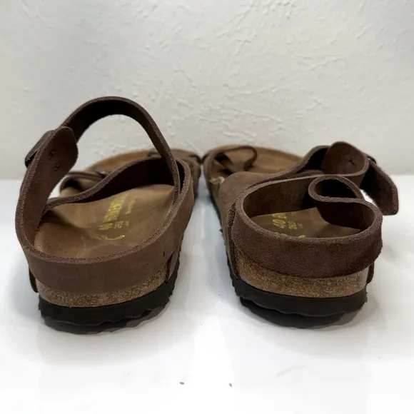 Birkenstock Yara Habana Oiled Brown Leather Ankle Wrap Sandals, Size 40 (9)