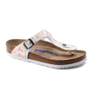Birkenstock | White Flower Print Gizeh Sandal | Size 36