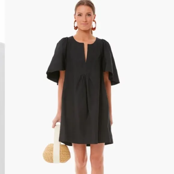 Black Finley Flutter Sleeve DressPOMANDER PLACE