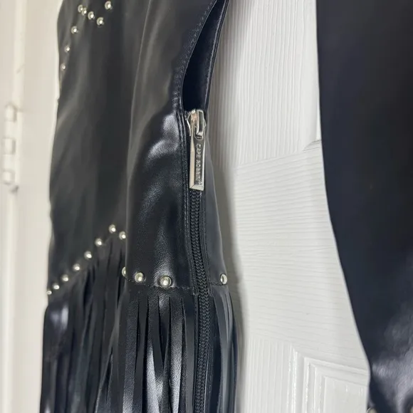 Black Fringe Knee-High Boots