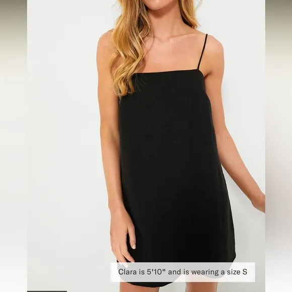 Black Linen Lea Dress