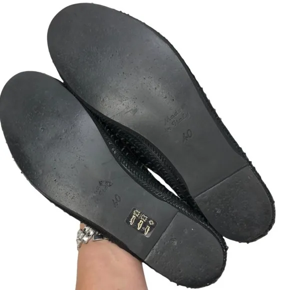 Black MM6 Maison Martin Margiela Leather Ballet Flats EU40/US 9