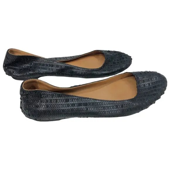 Black MM6 Maison Martin Margiela Leather Ballet Flats EU40/US 9
