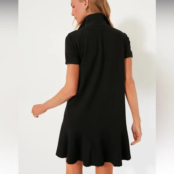 Black Pique May Polo Dress