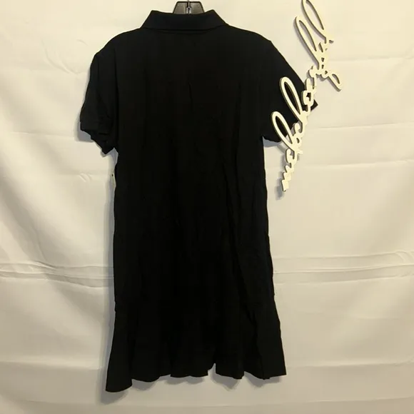 Black Pique May Polo Dress