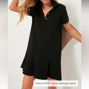 Black Pique May Polo Dress