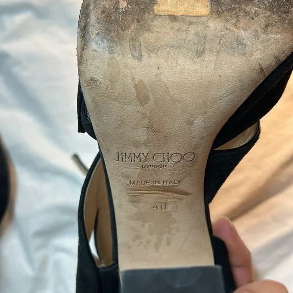 Black velvet 4 inch Jimmy Choo heels