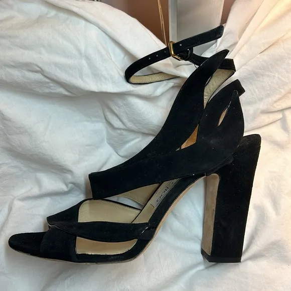 Black velvet 4 inch Jimmy Choo heels