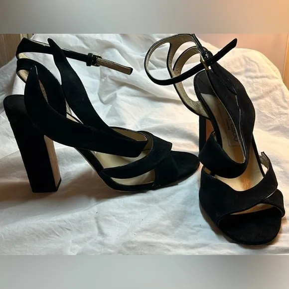 Black velvet 4 inch Jimmy Choo heels