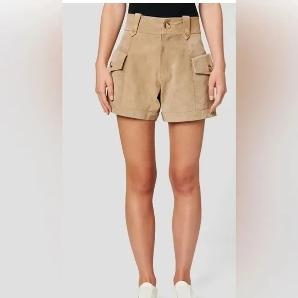Blank NYC Bare It All Suede Shorts in Tan Camel Beige Nude NWT Size 31