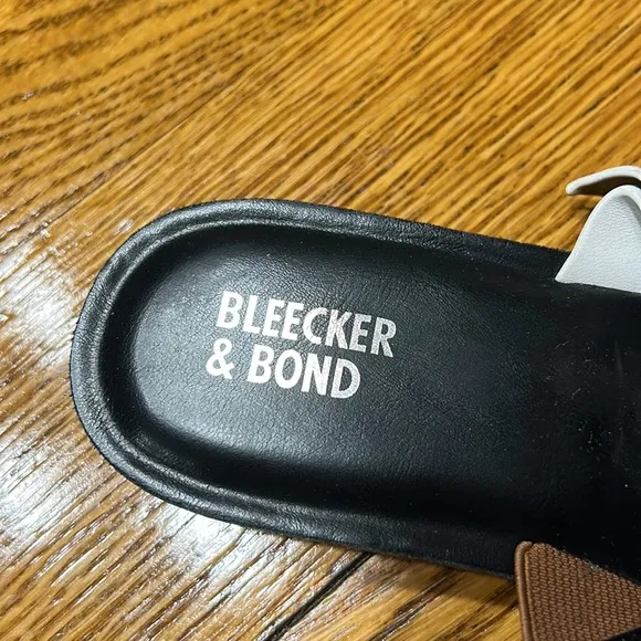 Bleecker &amp; Bond Regina style brown &amp; white sandals.  Size 6.