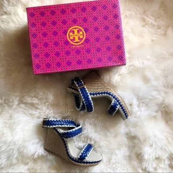 BNIB Tory Burch lilah wrap wedge sandal