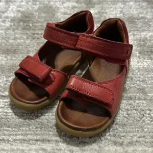Bobux Kids Sz 26 Red Leather i-Walk Driftwood Strap Sandals