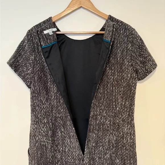 Boden Chic Brown Tweed Shift Dress Size US 12R