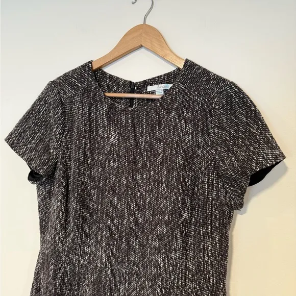 Boden Chic Brown Tweed Shift Dress Size US 12R