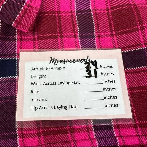 BONOBOS Mens Sz XL Standard Fit Pink  Blue Plaid Long Sleeve Button-Up Shirt