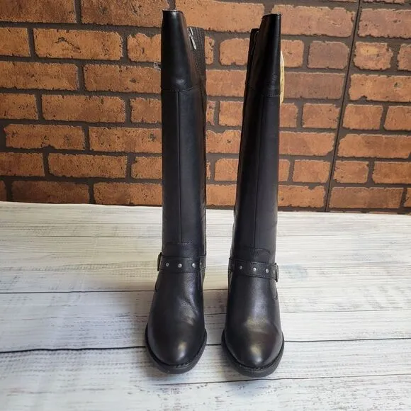 Born Alize Womens Black‎ Leather Knee High Boots 8.5 M BR0015703 New In Box