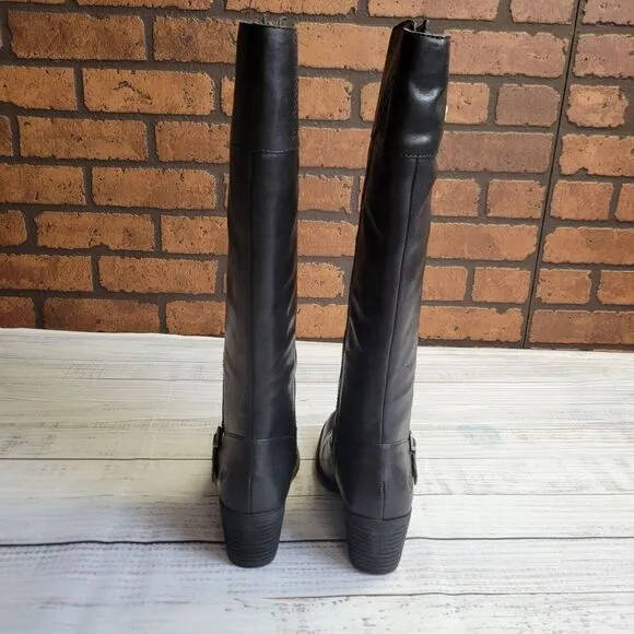 Born Alize Womens Black‎ Leather Knee High Boots 8.5 M BR0015703 New In Box