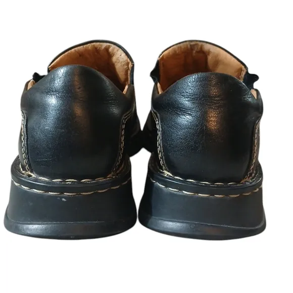 Born Chunky Black Leather Slip On Shoes Flats Men's size 8.5
