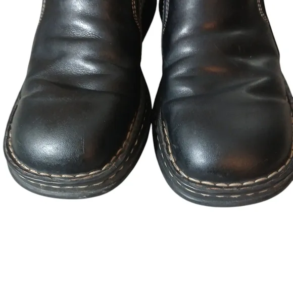 Born Chunky Black Leather Slip On Shoes Flats Men's size 8.5
