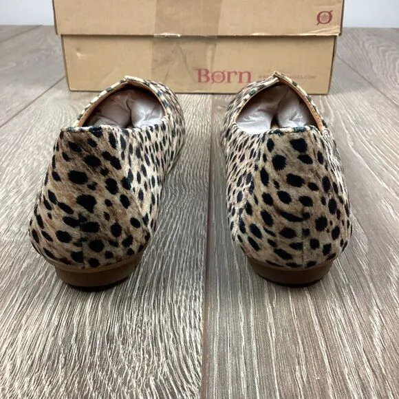 Born Loafers NEW Sebra Women's Shoes Flats Leopard Natural‎ 8