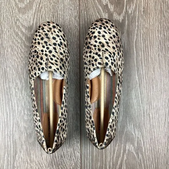 Born Loafers NEW Sebra Women's Shoes Flats Leopard Natural‎ 8