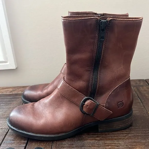 Born Women's Leather Buckle Boots Size 7.5