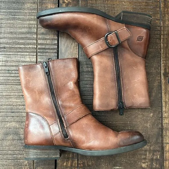 Born Women's Leather Buckle Boots Size 7.5